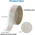 thumbnail image 2 of 4 Yards Roll Hotfix Rhinestone Sheet Bling Rhinestone Mesh Net Banding Bridal Beaded Applique with 2 mm Rhinestones for Trimming Cloth Bags Shoes one Decoration AB, 2 of 7