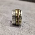 thumbnail image 4 of Wide Spinner Band, Bohemian Ring, 925 Sterling Silver Ring, Spinning Thumb Ring, Three Tone Ring, Fidget Ring, Handmade Jewelry, Christmas Oxidized, Brass Copper Band, Anxiety Ring, Mans Band Gifts, 4 of 6