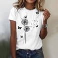 thumbnail image 2 of Womens Fashion Summer Print Ordinary Womens Short Sleeve Round Neck T-shirt Top, 2 of 8