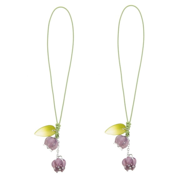 2pcs Cell Phone Straps Flower Key Chain Ornament Phone Lanyard Decor for Women