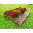 thumbnail image 1 of Tribal Outdoor Tablecloth, Abstract Zig Zag Geometrical Stripes African Inspired Bohem Art, Decorative Washable Fabric Picnic Tablecloth, 58 X 120 Inches, Forest Green Red and Orange, by Ambesonne, 1 of 2