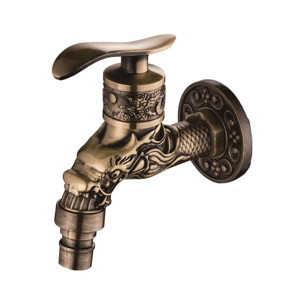 Grifo decorativo para jardín, exterior, manguera interior, baño, bañera, lavabo, montaje en pared Bronce