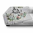 thumbnail image 3 of Spanish Soft Flannel Fleece Blanket, Feliz Pascua Happy Easter Celebration with Floral Wreath Greeting Joy Calligraphy, Cozy Plush for Indoor and Outdoor Use, 70" x 90", Multicolor, by Ambesonne, 3 of 6