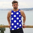 thumbnail image 6 of Pofeuu Blue And White Polka Dot Print Men's Workout Tank Tops Sleeveless Muscle Gym Shirt Quick Dry-3X-Large, 6 of 7