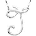 thumbnail image 1 of Precious Stars Collier Unisexe en Argent Sterling avec Police Script et Initiale E, 1 of 2