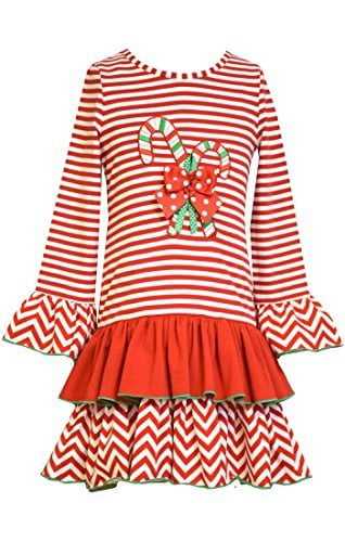 Bonnie Jean Girls Candy Cane Striped 