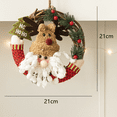 thumbnail image 2 of Decoración navideña en forma de círculo de ratán con muñeca de tela, accesorios de decoración navideña hechos a mano para colgar en la pared, 2 of 5
