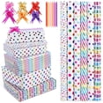 thumbnail image 1 of Papel de regalo xunhewi, 6 rollos, 43 x 305 cm, con 6 lazos, 1 of 7