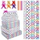 thumbnail image 1 of Papel de regalo xunhewi, 6 rollos, 43 x 305 cm, con 6 lazos, 1 of 7