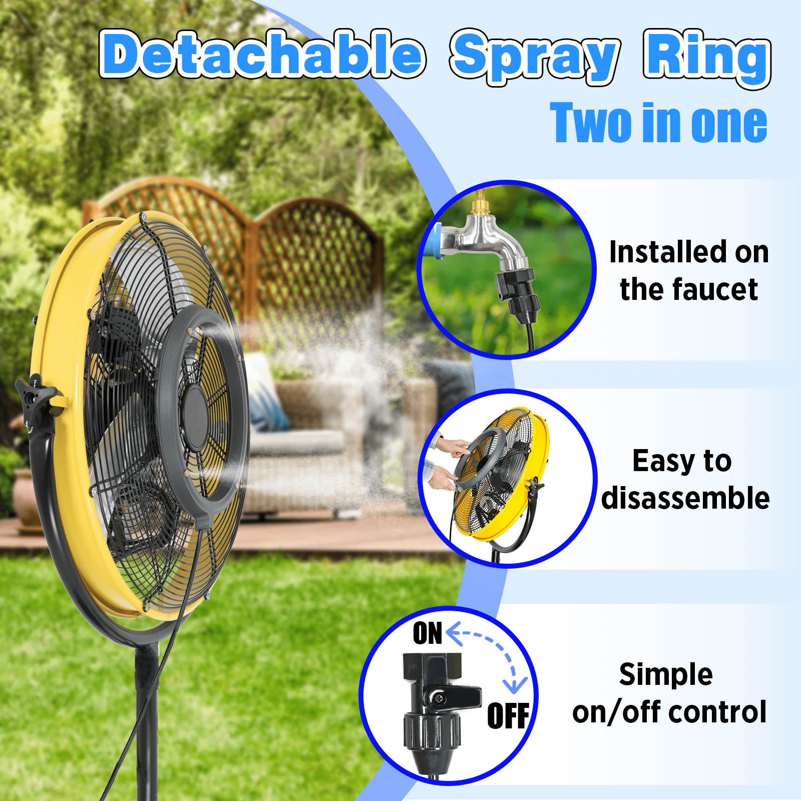 20" MISTING PEDESTAL SHROUD FAN