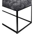 thumbnail image 6 of 39" Gray And Black Upholstered Velvet Bench, 6 of 9