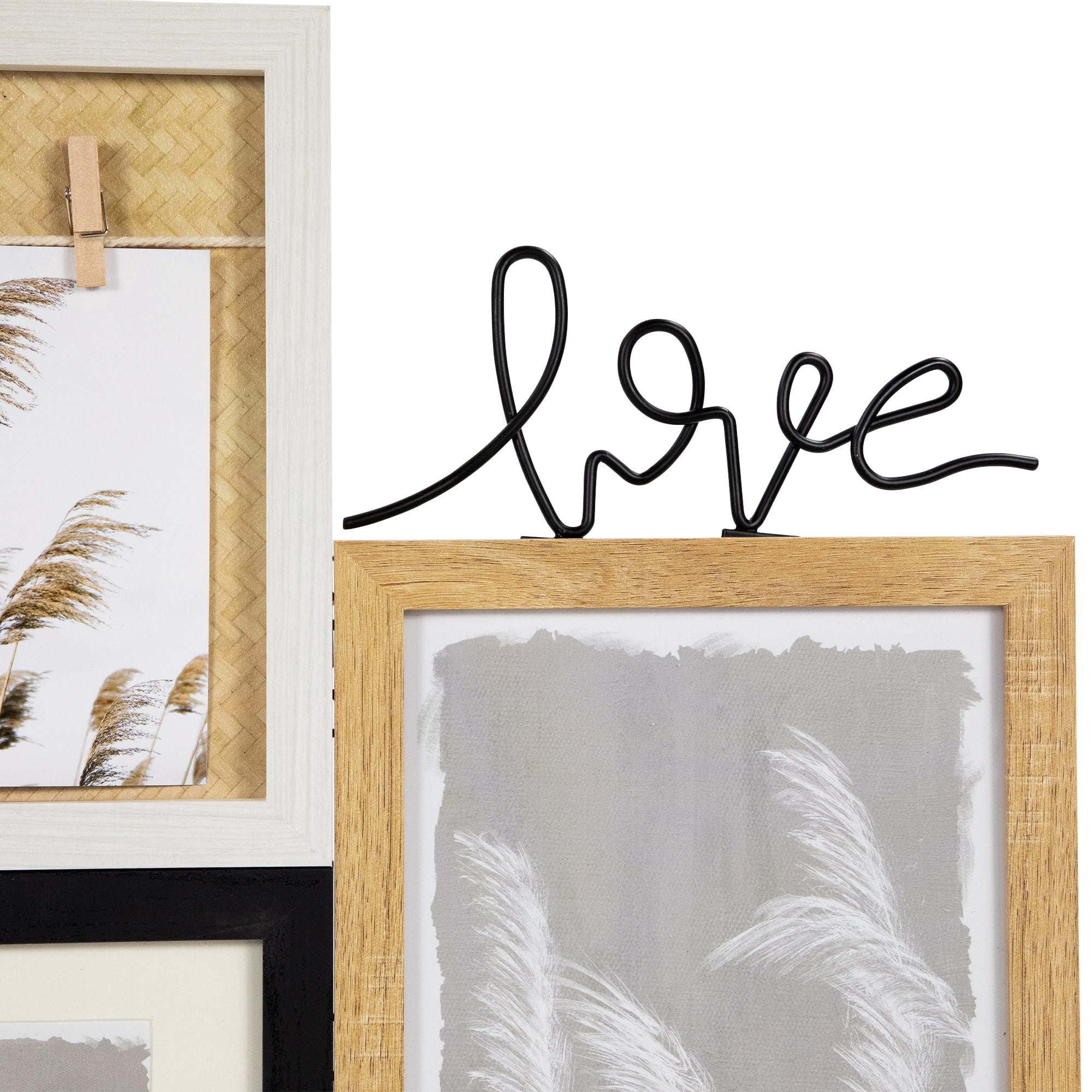 Northlight Wooden "Love" Wall Collage Photo Frame - 20.75" - Beige and Black