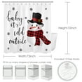 thumbnail image 3 of HVEST Winter Snowman Shower Curtain, Cute Snowman and Snowflake Snow Bathroom Curtain Christmas Winter Polyester Fabric Decor Curtain with Hooks, 69X70 inch, 3 of 8