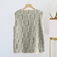 thumbnail image 4 of Sevevn Women's Fuzzy Fleece Vest Oversized Sleeveless Sherpa Jacket Warm Button Down Gilet Outerwear with Pockets, 4 of 5
