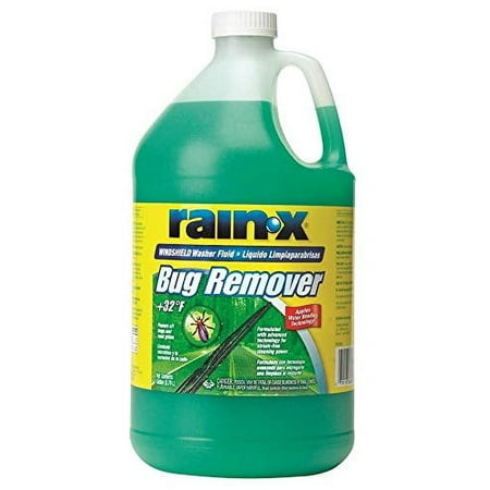 Rain-X Bug Remover Windshield Washer Fluid, 1 Gallon, Streak-Free with Water Beading Technology