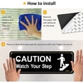 thumbnail image 5 of 4 Pack Caution Watch Your Step Sign for Floor, Acrylic with Symbols 3M Self-Adhesive for Home and Business Restaurants Offices 9"x3" Black Gold Easy to Mount Outdoor or Indoor Use Black, 5 of 7