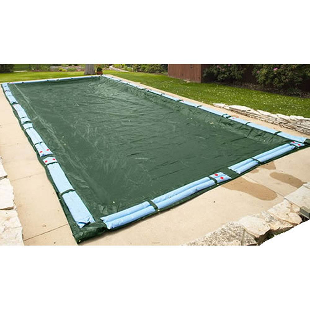 Swimline 20x40 Ft Rectangle RipStopper Pool Cover + 1x10 Ft Water Tube
