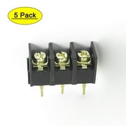 5pcs 300V 25A 3P 9.5mm PCB Board Black Screw Terminal Barrier Block Connector