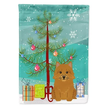 Carolines Treasures BB4145GF Merry Christmas Tree Norwich Terrier Garden Size Flag