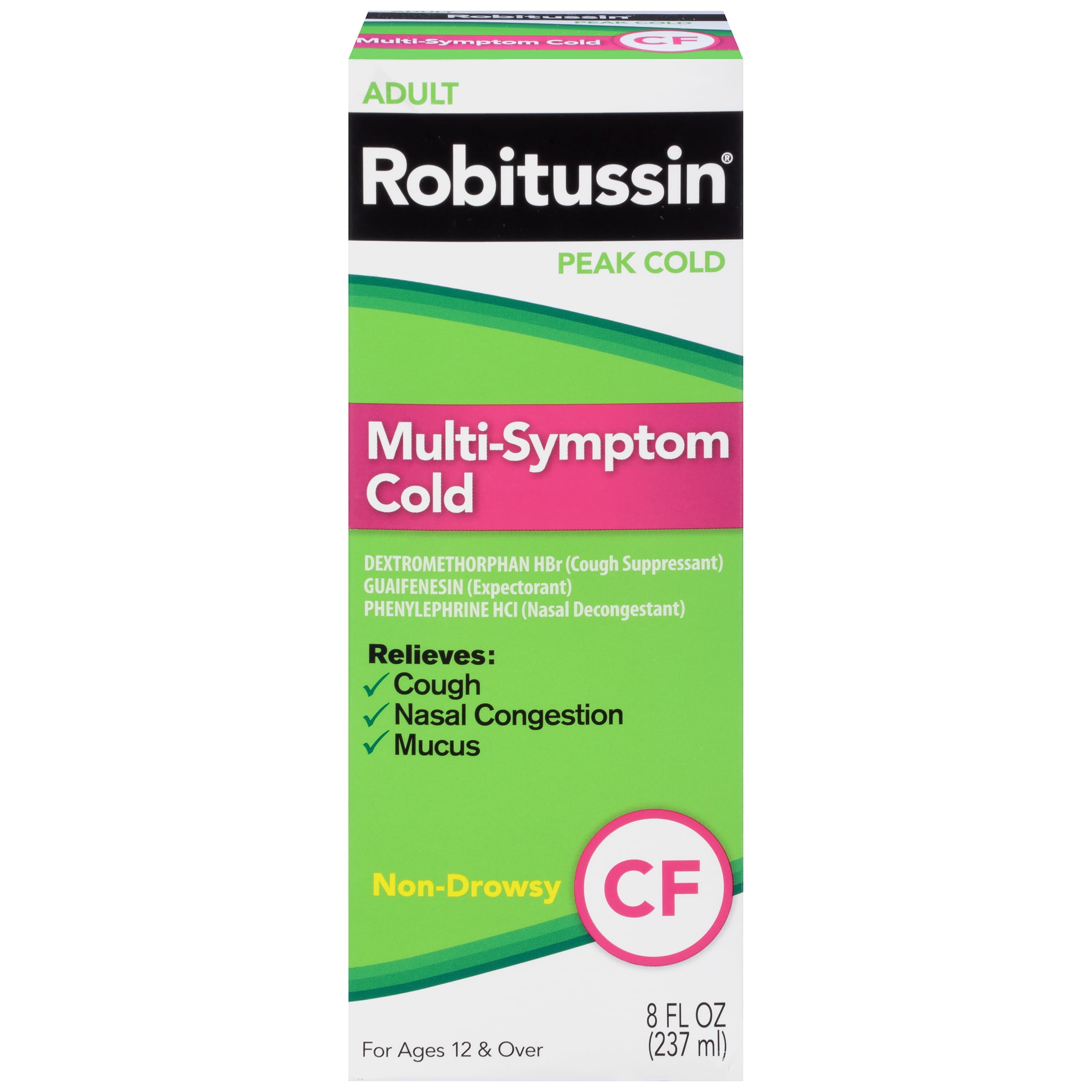 Robitussin Adult Peak Cold NonDrowsy MultiSymptom Cold CF Liquid, 8