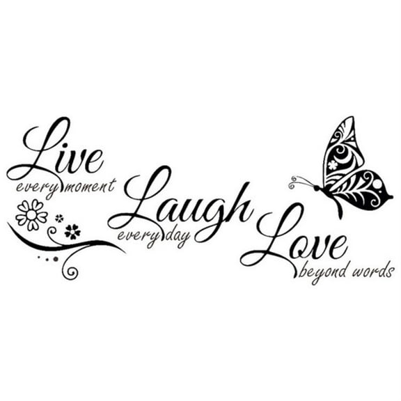 Live Love Laugh Quotes & Butterflies Art Sticker, Wall Decal - HIGH QUALIT XMYH
