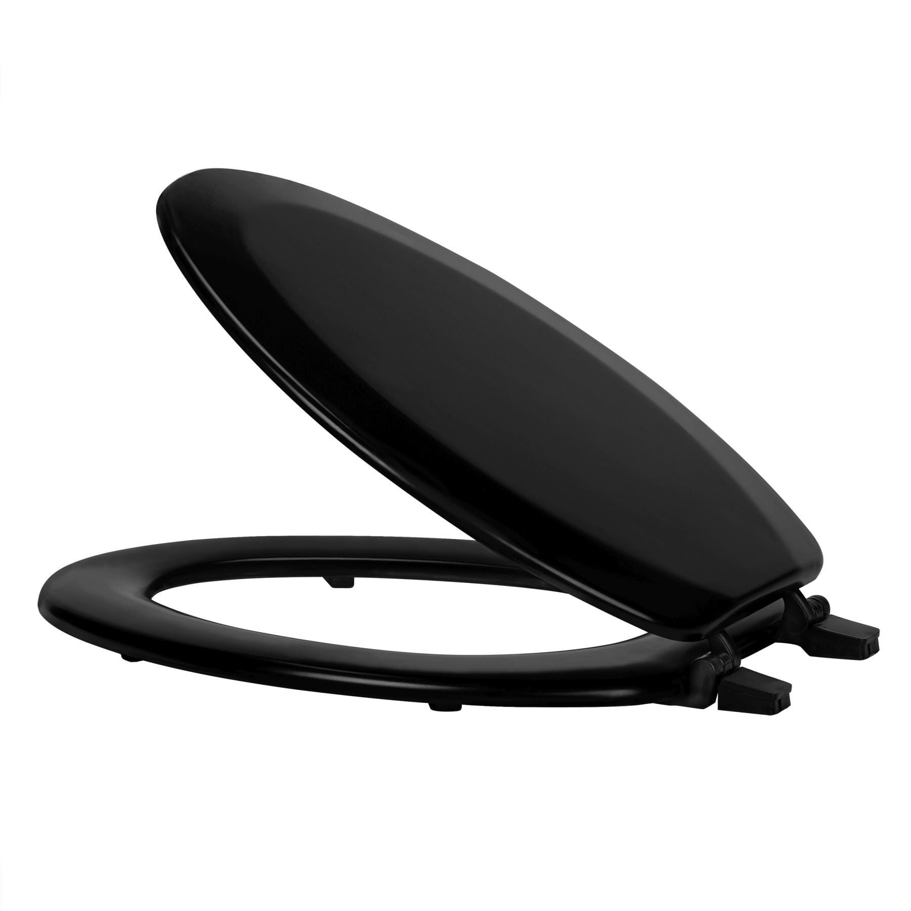Traditional Elegance Elite 19 Inch Elongated Wood Toilet Seat Black