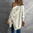 thumbnail image 5 of DHFJKG Women Knitted Cardigan Longline Solid Color Open Front Sweater Wrap Draped Outerwear Soft Loose Fit Trendy Coat, 5 of 6