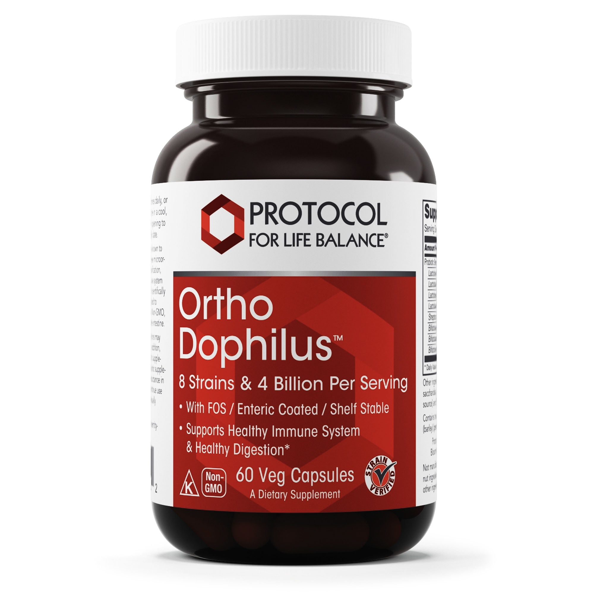 Protocol For Life Balance - Ortho Dophilus - Supports Healthy Immune System, Regular Bowel Movement, Weight Control, Fatigue, and Healthy Bacteria (Shelf Stable Probiotic) - 60 Veg Capsules