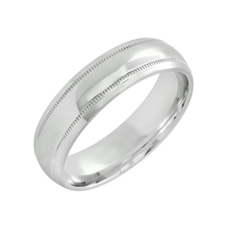 Men’s 6MM Sterling Silver Milgrain Edge Ring – Mens (Best Silver Rings For Men)