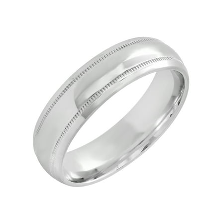 - Men’s 6MM Sterling Silver Milgrain Edge Ring – Mens Band