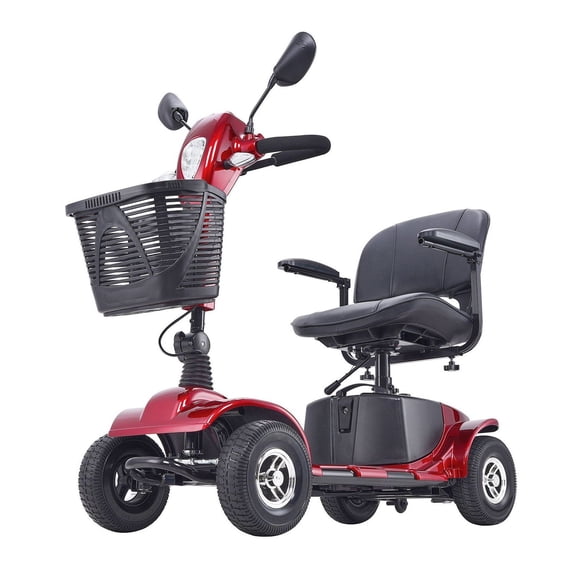 Mobility Scooter for Adults - Folding Electric Wheelchair 12 Mile Range, 265lb Capacity, 4 Wheel, All Terrain, 9° Incline, Senior Travel Scooter