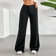 thumbnail image 2 of Women's Low Rise Wide Leg Trousers Solid Color Baggy Dress Pants Dressy Low Waisted Business Casual Work Loose Plain Going Out Pants Trendy Womens Pants 2026 Black S, 2 of 8