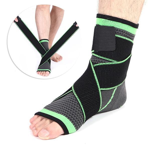 Ankle Brace Support Compression Sleeve w/ Figure8 Straps Protective