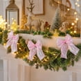 thumbnail image 5 of 12Pcs Iridescent Pink Christmas Bow Ornaments, Large Sheer Fabric Bows for Christmas Tree Wreath Garland Gift Wrap Holiday Decor, 5 of 6