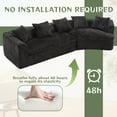 thumbnail image 6 of 3 Seater Boucle Sofa for Living Room, Oversized Comfy Loveseat Sofa with Memory Foam & Rounded Arc Design, L Shape Cloud Thicken Couch Sofa with 5 Throw Pillows for Apartment, Office, Black, 6 of 7