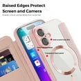 thumbnail image 3 of ShellTech for iPhone 17 TPU Clear Back Flip Wallet Case with RFID Blocking Card Slots & Camera Lens Protector, Compatible with MagSafe, PU Leather Magnetic Slim Shockproo Cover,Pink, 3 of 9