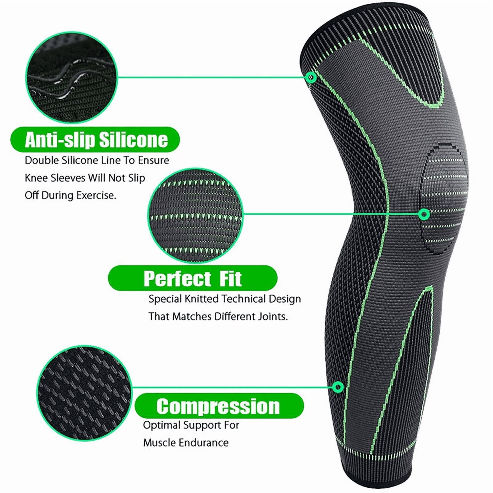 GOUNOD Full Leg Long Knee Compression Sleeve,Non-Slip Arthritis Pain Relief and Weightlifting,Knee Support for Men & Women