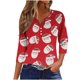 thumbnail image 2 of Fiudx Liquidación de Ahorros de Verano Blusa de Manga 3/4 Corta Estampada a La Moda para Mujer, Blusa Informal con Cuello Redondo, 2 of 5