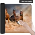 thumbnail image 5 of Horse Herd Run in Desert Desk Mat for Desktop,Extended Gaming Mouse Pad,Non-Slip Rubber Base Mousepad with Stitched Edges for Office Home Desk Decor,31.5X15.7 Inch, 5 of 6