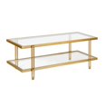 thumbnail image 2 of Henn&Hart 17" Contemporary Clean Lined Metal Coffee Table in Gold/ Brass Finish, 2 of 9