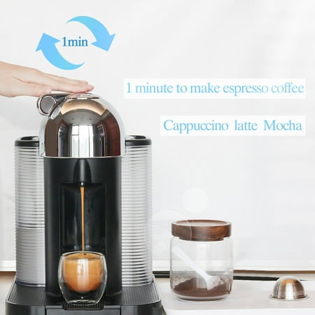 moobody Stainless Steel Fillable Coffee Capsules Reusable Coffee Capsule Cup Filter Set for Nespresso Vertuo Capsule Pod Vertuoline GCA1 and Delonghi ENV150 Coffee Machine