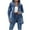 Dark Blue, variant on Denim Jacket for Women Lapel Button-Up Pockets Denim Jacket Solid Long Sleeve Casual Jacket Coat,Womens Coats Plus Size Dark Blue XXL