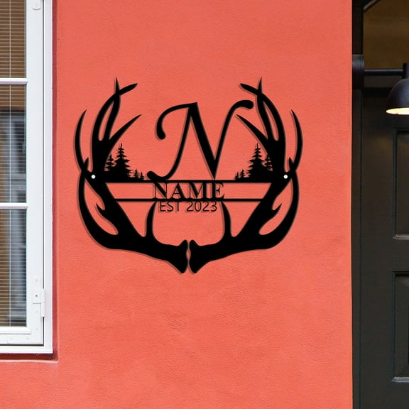 Custom Antler Monogram Letter Sign,Antler Sign,Hunter Gift,Elk Deer Camp Sign,Wedding gifts for man,Personalized Deer Sign