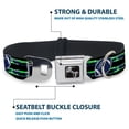 thumbnail image 4 of Buckle-Down Pet Collar, Dog Collar Metal Seatbelt Buckle, Football Helmet Stripe Black Neon Green Blue, 16 to 23 Inches 1.5 Inch Wide, 4 of 8