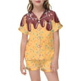 thumbnail image 1 of Ensemble de Pyjamas de Noël pour Préados, Pyjamas en Soie Imprimée pour Filles, Manches Courtes, Tenue de Noël 2 Pcs pour Filles, Pyjamas pour Filles 12-13 Ans, 1 of 4