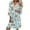 Light Blue, variant on Herrnalise Women's V-Neck Three-Quarter Sleeve Printed Loose Mesh Dresses S-2XL