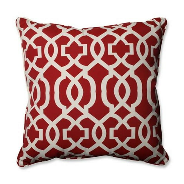 Pillow Perfect 598833 Indoor-Outdoor Nouveau Plancher Géo Rouge Oreiller - 25 Po.