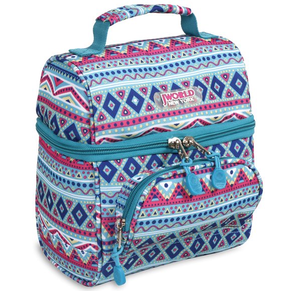 J World Corey Sac à Lunch pour Enfants. Boîte à Lunch Isolée pour Garçons Filles, Tribal Menthe