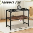thumbnail image 3 of 10-20 Gallon Fish Tank Stand, Metal Aquarium Stand with Adjustable Non-Slip Foot and Wooden Shelf, Reptile Tank Stand Easy to Assemble for Home Office, Firm and Steady(Tank not Included), 3 of 14