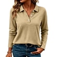 thumbnail image 3 of Perfectbot Women's Vintage Long Sleeve Collared Shirt, Stretch Knit Button Up Top Casual Office Work Wear, 3 of 8